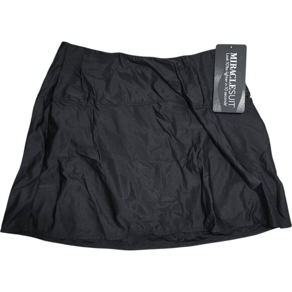 NEW Miraclesuit Tummy‎ Control Black Fit & Flare Flair Swim Skirt Pocket Size 14 - Picture 13 of 13